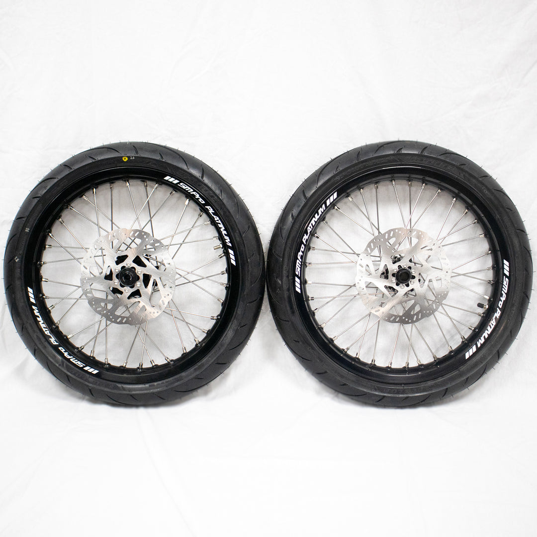 SM Pro 17 inch complete wheels with Michelin Supermoto tires