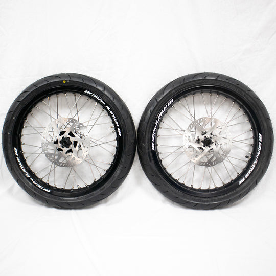 SM Pro 17 inch complete wheels with Michelin Supermoto tires