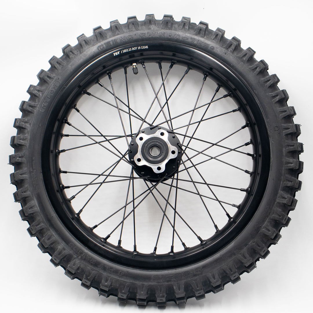 Complete rear wheel 16 inch with Cheng Shin cross tire for Light Bee
